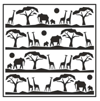 Creative Expressions- Sue Wilson- 7 in x 7 in Stencil- Safari Landscape