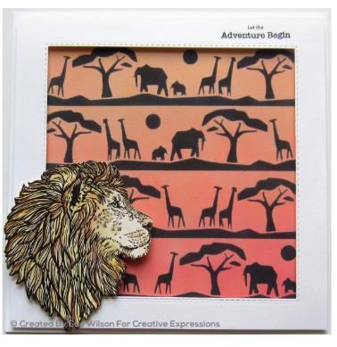 Creative Expressions- Sue Wilson- 7 in x 7 in Stencil- Safari Landscape