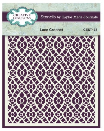 Creative Expressions -Taylor Made Journals- 6inx6in Stencil- Lace Crochet