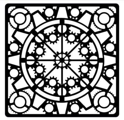 Creative Expressions- Lisa Horton- 17x17cm Stencil- Steampunk Clockwork