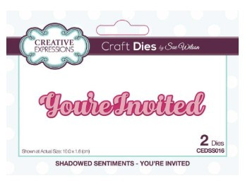 Creative Expressions- Sue Wilson- Shadowed Sentiments Collection- You're Invited