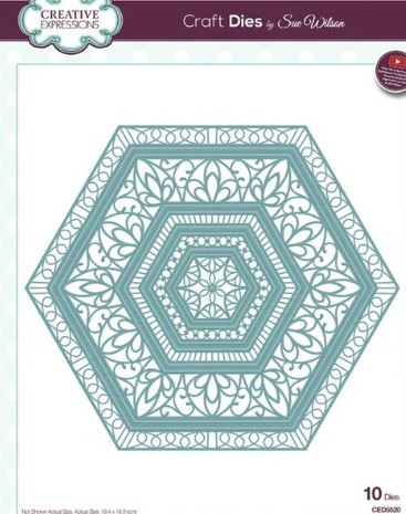 Creative Expressions- Sue Wilson- Noble Collection- Lavish Accented Hexagons Die