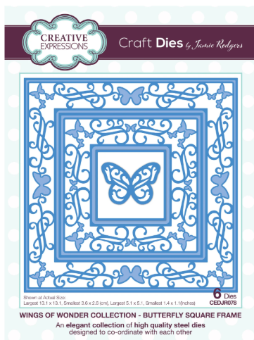 Creative Expressions- Jamie Rodgers- Wings of Wonder Collection- Butterfly Square Frame Craft Die