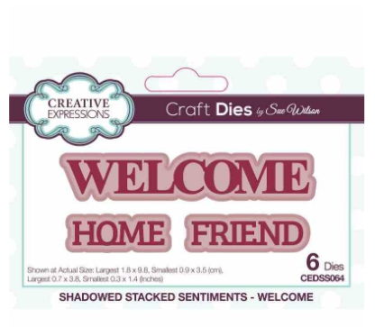 Creative Expressions- Sue Wilson- Shadowed Stacked Sentiment- Welcome Craft Die