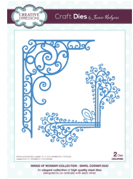 Creative Expressions- Jamie Rodgers- Wings of Wonder Collection- Swirl Corner Duo Craft Die