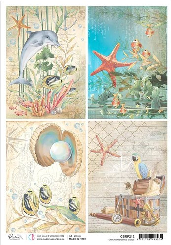 Ciao Bella Papercrafting Rice Paper- Underwater Cards