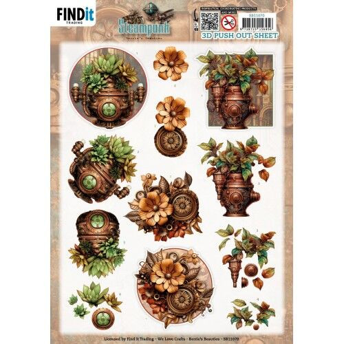 Find It Trading 3D DIE-Cut Push Out Sheet Steampunk Plants