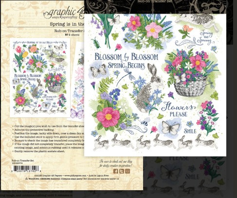 Graphic 45 Rub-on Set- Spring is in the Air