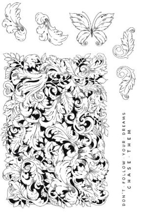 Katkin Krafts- 6 in x 8 in Clear Stamp Set- Beautiful Leaves