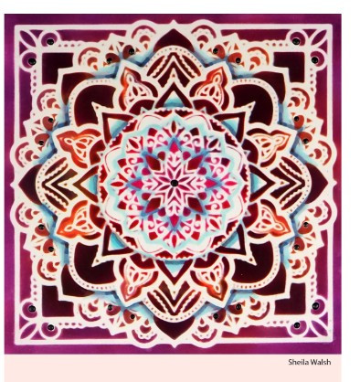 Katkin Krafts- 7 in x 7 in Stencil- Petal Power