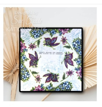 Katkin Krafts- 7 in x 7 in Stencil- Square Abstraction