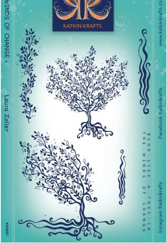 Katkin Krafts- 6 in x 8 in Clear Stamp Set- Winds Of Change