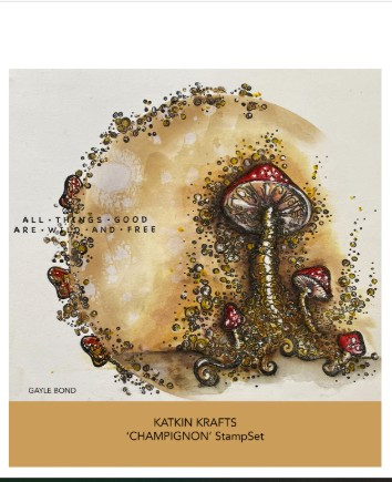 Katkin Krafts- 6 in x 8 in Clear Stamp Set- Champignon