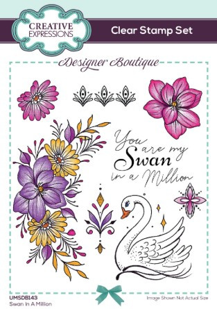 Creative Expressions- Designer Boutique A6 Clear Stamp Set- Swan In a Million