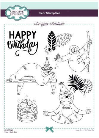 Creative Expressions- Designer Boutique A5 Clear Stamp Set- Happy Sloth Day
