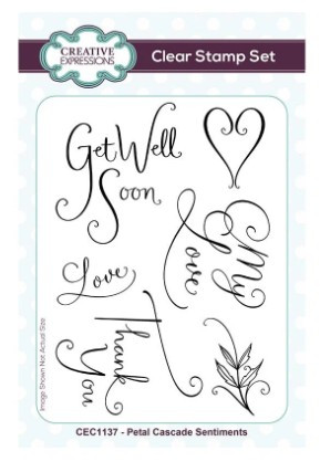 Creative Expressions- A6 Clear Stamp Set- Petal Cascade Sentiments