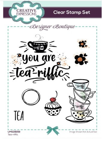 Creative Expressions- Designer Boutique A6 Clear Stamp Set- Tea-riffic
