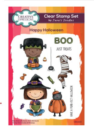 Creative Expressions- Jane's Doodles A6 Clear Stamp Set- Happy Halloween