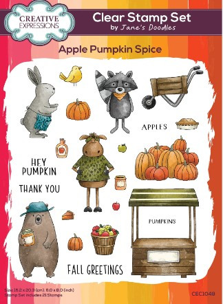 Creative Expressions- Jane's Doodles A5 Clear Stamp Set- Apple Pumpkin Spice