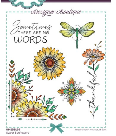 Creative Expressions- Designer Boutique A6 Clear Stamp Set- Sweet Sunflowers