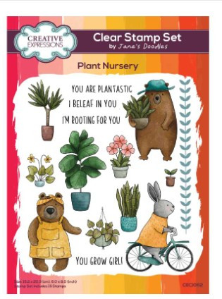 Creative Expressions- Jane's Doodles A5 Clear Stamp Set- Plant Nursery