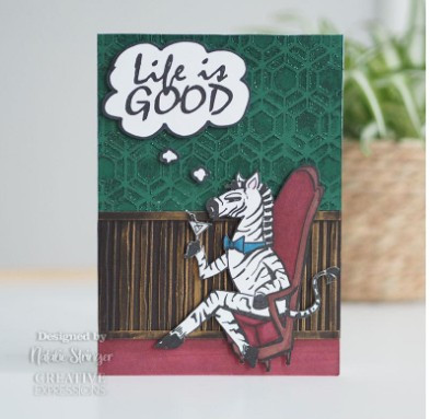 Creative Expressions- Designer Boutique A5 Clear Stamp- Dapper Zebra