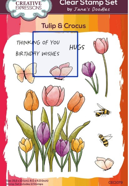 Creative Expressions- Jane's Doodles A6 Clear Stamp Set- Tulip & Crocus