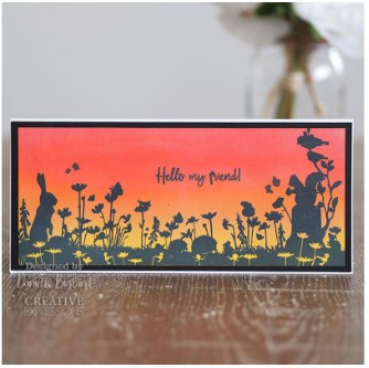 Creative Expressions- Designer Boutique Pre Cut Rubber Stamp- Meadow View DL