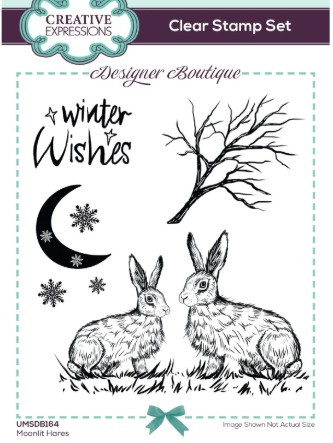 Creative Expressions Designer Boutique A6 Clear Stamp Set- Moonlit Hares