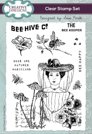 Creative Expressions- Sam Poole A6 Clear Stamp Set- Bee Keeper