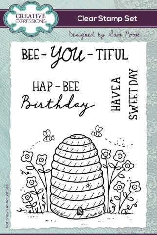 Creative Expressions- Sam Poole A6 Clear Stamp Set- Bee-you-tiful Beehive