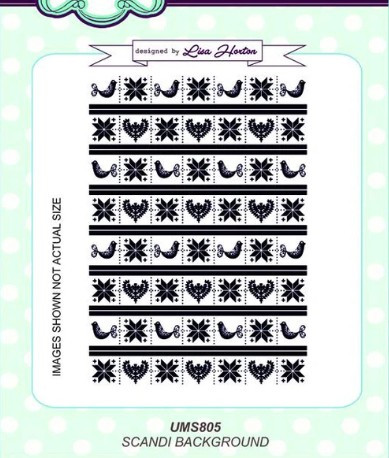 Creative Expressions- Lisa Horton- A6 Rubber Background Stamp- Scandi