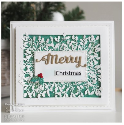 Creative Expressions- Sue Wilson- Festive Collection- Merry Die & Stamp Set