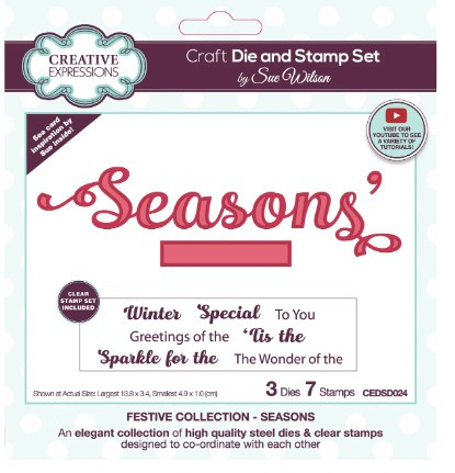 Creative Expressions- Sue Wilson- Festive Collection- Seasons Die & Stamp Set