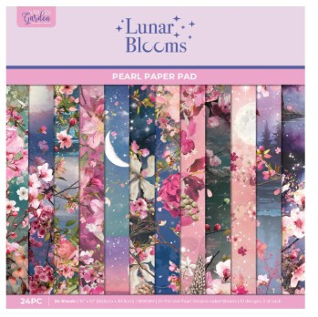 Crafter's Companion Lunar Blooms Pearl Paper Pad 24 sheets 180gsm