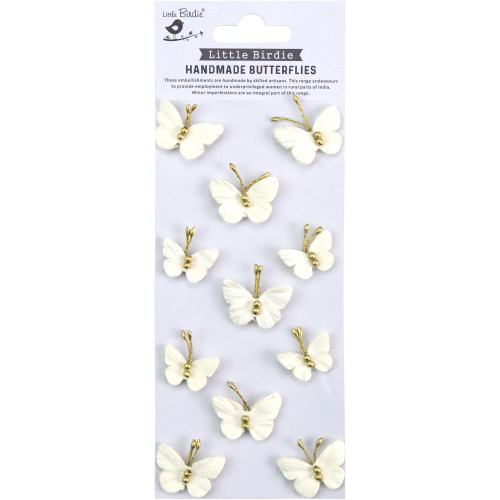 Little Birdie Pearl Butterflies -Amor Mio Embellishment Stickers