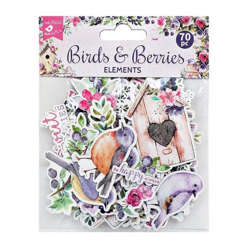 Little Birdie Crafts- Ephemera- Birds & Barries- 70pc