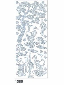 Starform Asian Zen Garden 1086 Black Gold Peel Stickers Outline