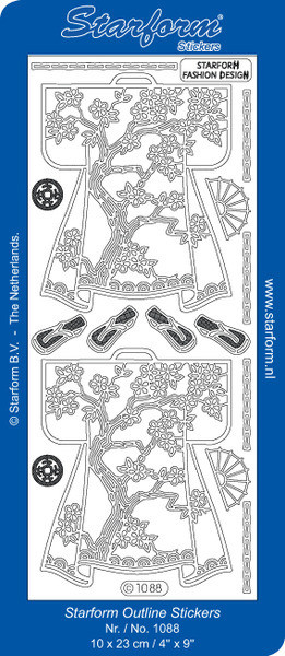 Starform KIMONO 1088 GOLD Peel Stickers OUTLINE JAPANESE ASIAN ORIENTAL