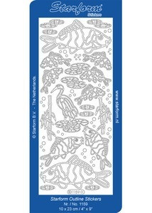 Starform ASIAN FISH KOI 1159 GOLD Peel Stickers OUTLINE ORIENTAL