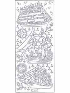 Starform N1010 GOLD LARGE SAILING SHIPS Peel Stickers OUTLINE