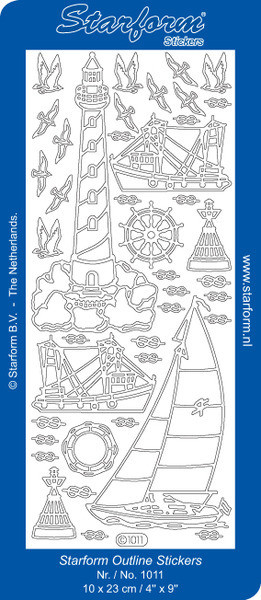 Starform LIGHT HOUSE SHIPS 1011 SILVER Peel Stickers OUTLINE