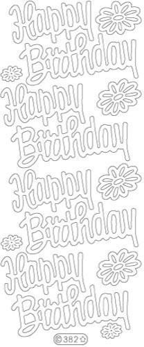 Starform Stickers, Large, Happy Birthday, Gold