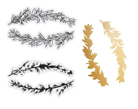 Couture Creations- Mini Stamp And Die Set- Elegance Collection Layering Curving Branches 6pc