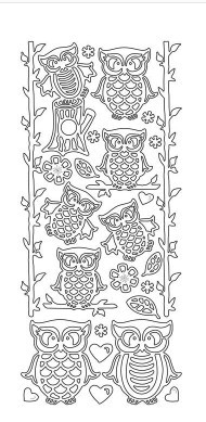 Ecstasy Crafts Peel-Off Stickers -Owls Silver 342401