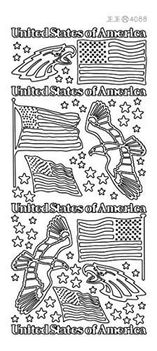 Ecstasy Crafts Peel-Off Stickers USA Eagles Copper 408859