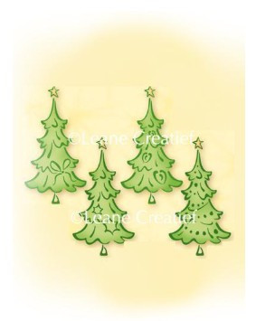 Leane Creatief- Clear Stamp - Christmas Trees Small 55.0904