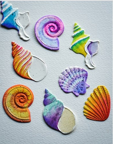 Memory Box- Open Studio- 3D Embossing Folder & Matching Dies- Dazzling Seashells EF1029