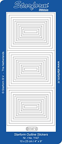 Starform Deco Sticker Rectangles -Glitter Silver