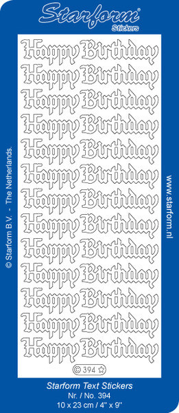 Starform HAPPY BIRTHDAY N394 GLITTER GOLD OUTLINE STICKERS